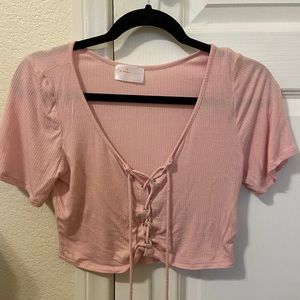 Lace Up Crop Top